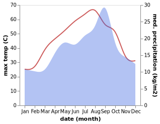 temperature and rainfall during the year in Masallatah