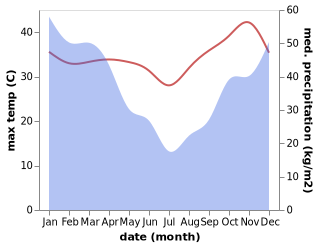temperature and rainfall during the year in Belo Tsiribihina