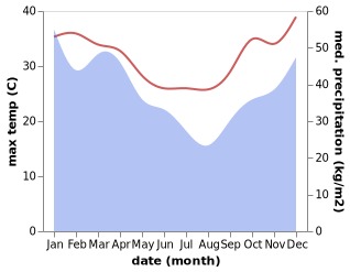 temperature and rainfall during the year in Nosy Varika