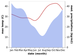 temperature and rainfall during the year in Soavinandriana