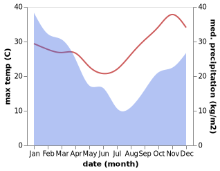 temperature and rainfall during the year in Fianarantsoa