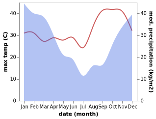 temperature and rainfall during the year in Luchenza