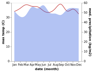 temperature and rainfall during the year in Tangkak