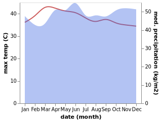 temperature and rainfall during the year in Kampung Bukit Tinggi