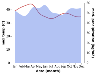 temperature and rainfall during the year in Bukit Rambai