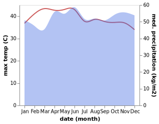 temperature and rainfall during the year in Mentekab