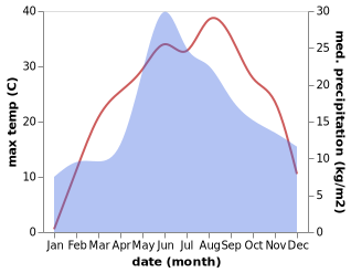 temperature and rainfall during the year in Soldanesti