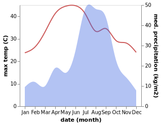 temperature and rainfall during the year in Salyan