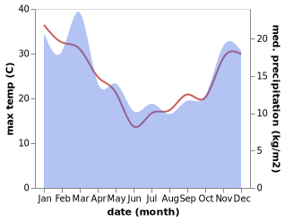 temperature and rainfall during the year in Tinwald