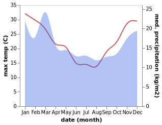 temperature and rainfall during the year in Piopio