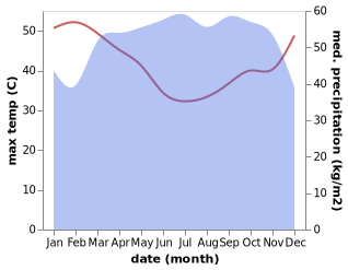 temperature and rainfall during the year in Odot