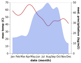 temperature and rainfall during the year in Dankalwa