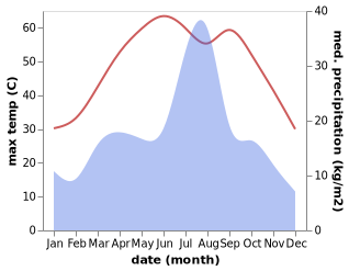 temperature and rainfall during the year in Dadhar