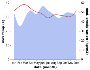 temperature and rainfall during the year in Balas