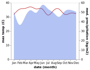 temperature and rainfall during the year in Bangkal