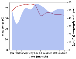 temperature and rainfall during the year in Bulit