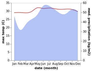 temperature and rainfall during the year in Adlay