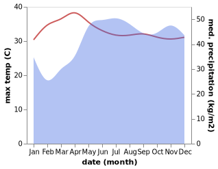 temperature and rainfall during the year in Balogo