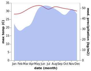 temperature and rainfall during the year in Abuyog