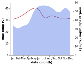 temperature and rainfall during the year in Babatngon