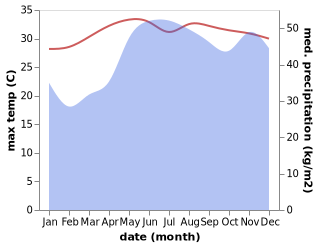 temperature and rainfall during the year in Silago