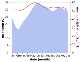 temperature and rainfall during the year in Panalingaan