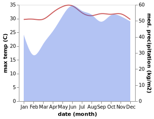 temperature and rainfall during the year in Ransang