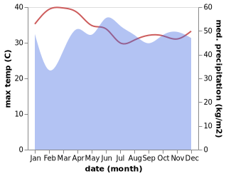 temperature and rainfall during the year in Culianan