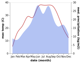 temperature and rainfall during the year in Brazii