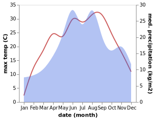 temperature and rainfall during the year in Remeti