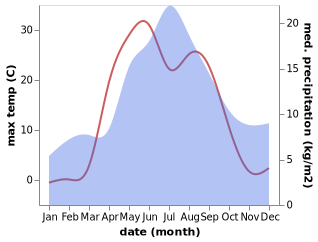 temperature and rainfall during the year in Shangaly