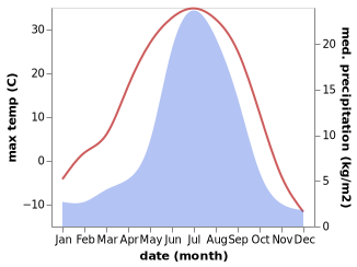 temperature and rainfall during the year in Novyy Uoyan