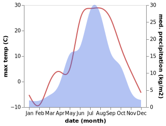 temperature and rainfall during the year in Mago