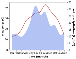 temperature and rainfall during the year in Il'skiy