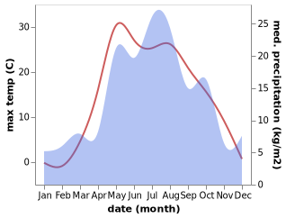 temperature and rainfall during the year in Foki