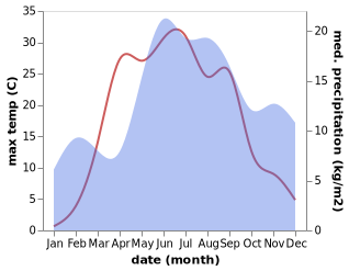 temperature and rainfall during the year in Plyussa