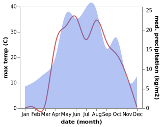 temperature and rainfall during the year in Khvorostyanka