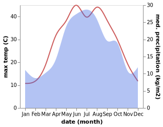 temperature and rainfall during the year in Neftekumsk