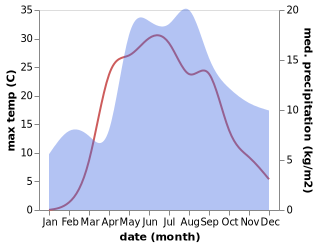 temperature and rainfall during the year in Firovo