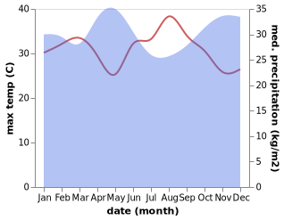 temperature and rainfall during the year in Kibungo