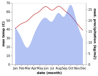 temperature and rainfall during the year in Badr Hunayn