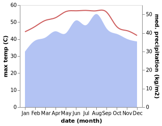 temperature and rainfall during the year in Misliyah