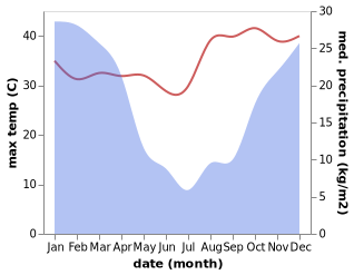 temperature and rainfall during the year in Mankoeng