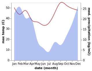 temperature and rainfall during the year in Lichtenburg