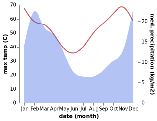 temperature and rainfall during the year in Pampierstad