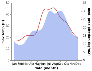 temperature and rainfall during the year in Marratxí