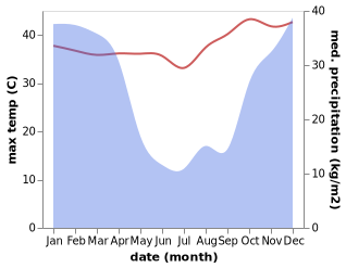 temperature and rainfall during the year in Manzini