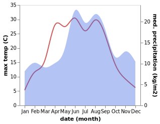 temperature and rainfall during the year in Svangsta