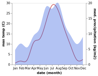 temperature and rainfall during the year in Antnas