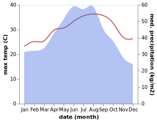 temperature and rainfall during the year in Hsinchu